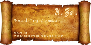 Mocsáry Zsombor névjegykártya