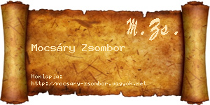 Mocsáry Zsombor névjegykártya